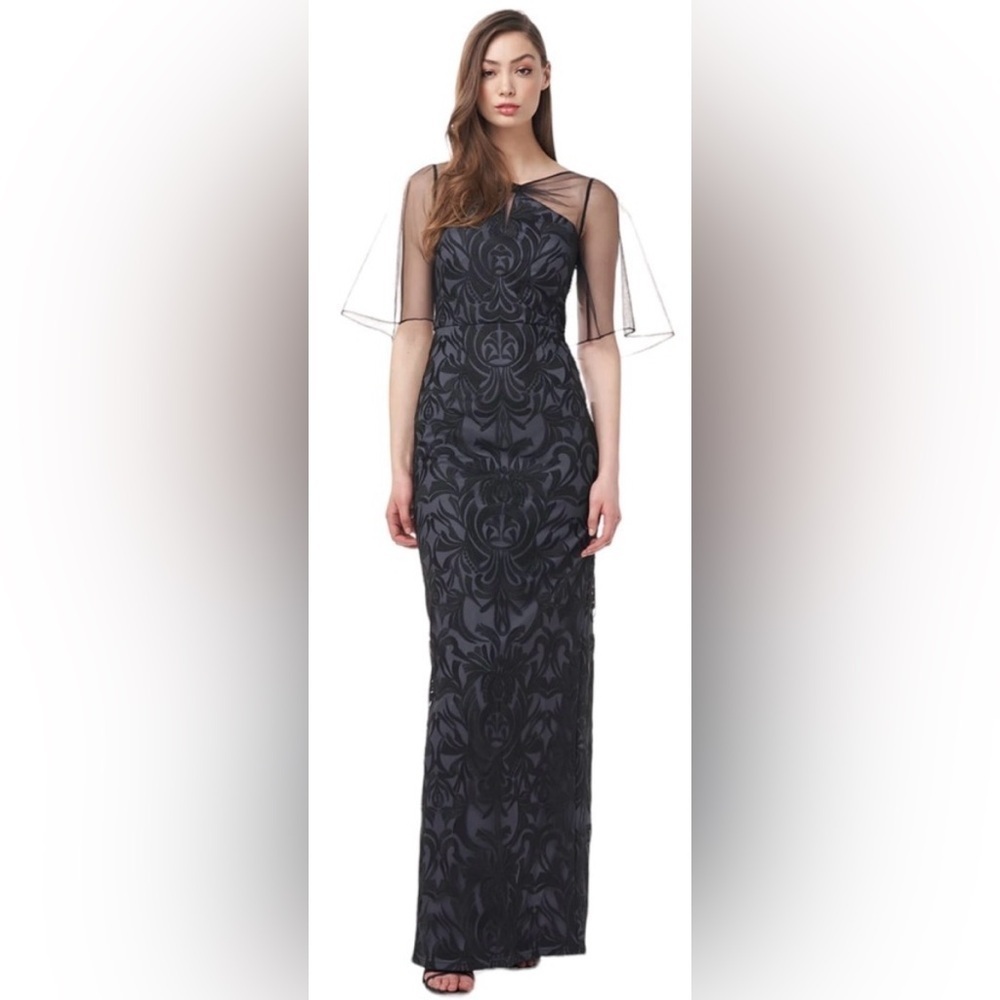J.S Collections Formal Gown size 4 Blue and black NWT - Picture 2 of 9